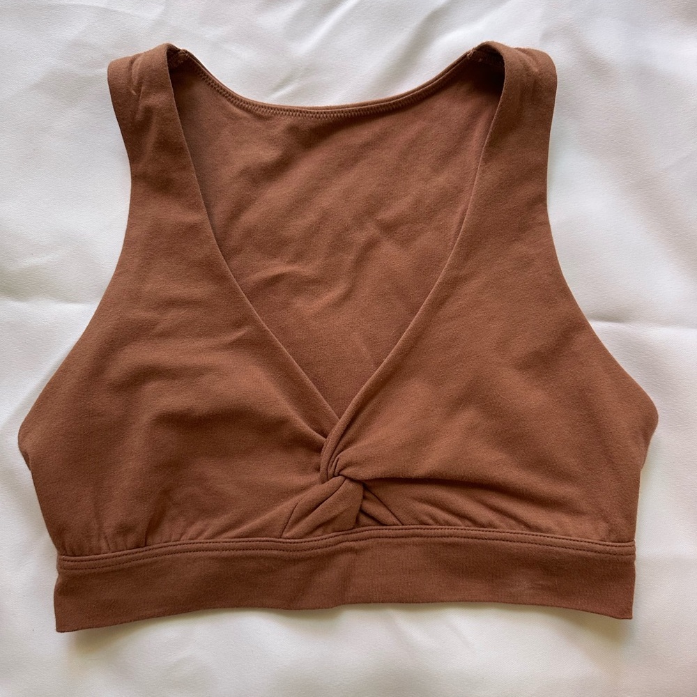 Aerie Chestnut Twist Front Crop Top